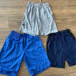 3 pair men’s athletic shorts, size M